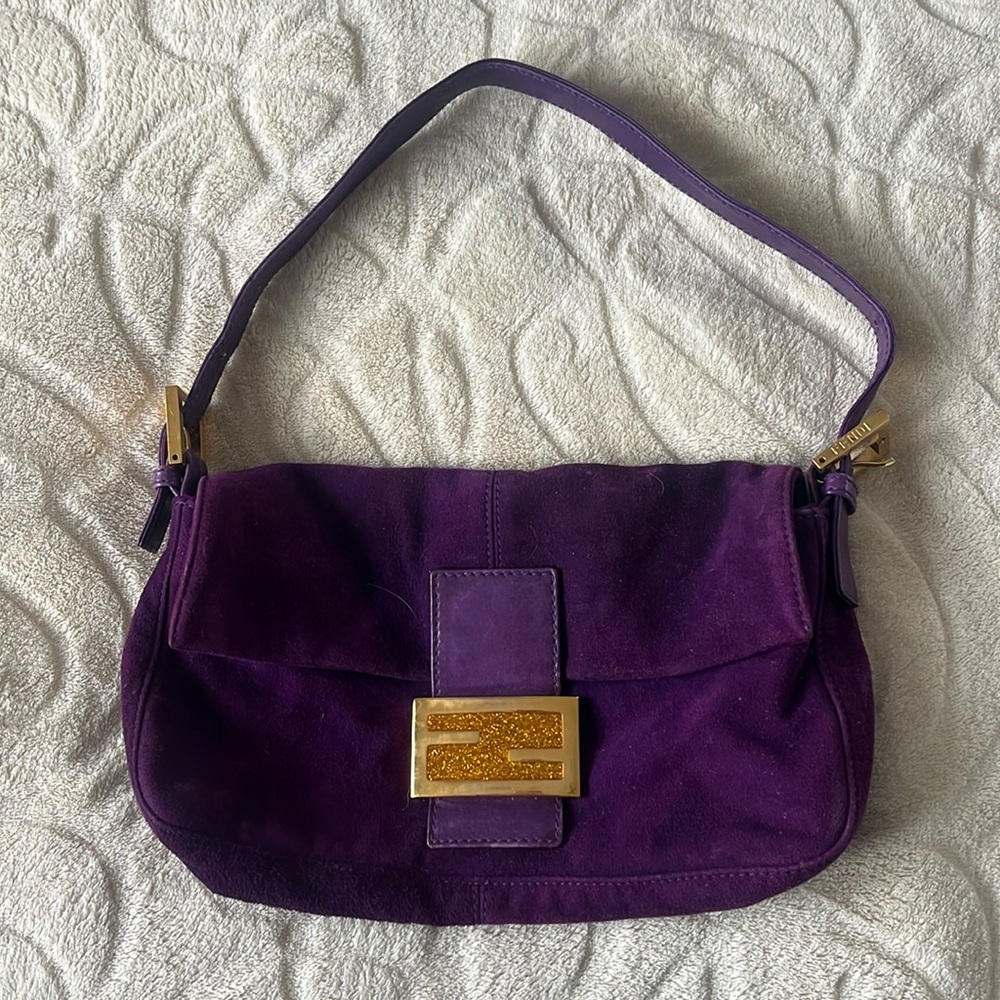 💛SOLD💛 FENDI suede baguette purple bag